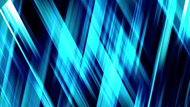 Abstract Blue Neon Light Streaks Moving Across a Dark Background
