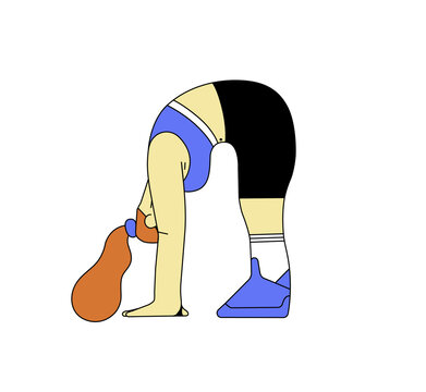 Person Stretching Forward &ndash; Minimalist Geometric Fitness and Flexibility Illustration