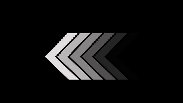 A series of grayscale arrows pointing left on a black background