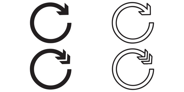 Set of four circular refresh and reload arrow icons