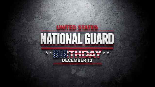 National Guard birthday December 13 banner with flag colors on dark grunge