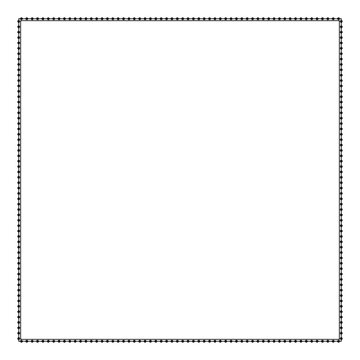 Minimalist square frame design with dotted decorative outline border transparent background