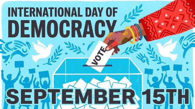 International day of democracy vote illustration