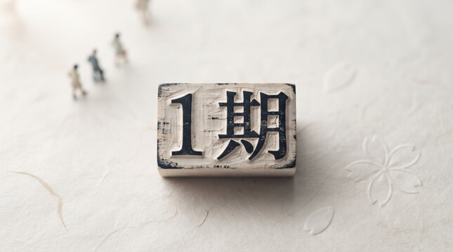 「1期」の文字スタンプと起業をイメージするビジネスコンセプト