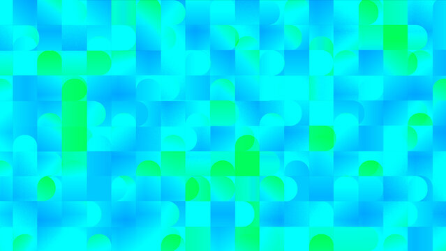 Soft turquoise cyan and lime mosaic pattern with subtle geometric gradients