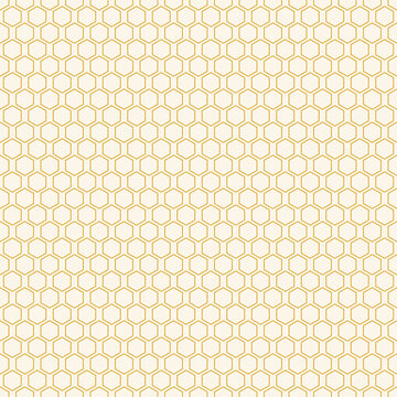 Seamless mustard and green hexagon honeycomb pattern medium scale