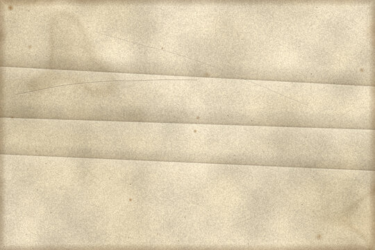 Aged parchment paper texture background featuring old folded horizontal strips with vintage scratches stains and worn fibers creating a classic historical aesthetic