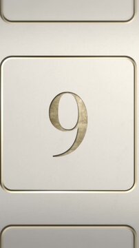 Advent calendar door 9 opening green screen cream and gold vertical