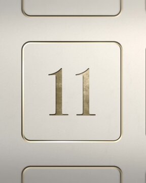 Advent calendar door 11 opening green screen cream and gold 4:5