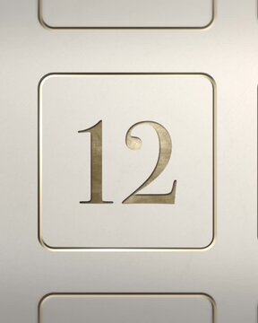 Advent calendar door 12 opening green screen cream and gold 4:5