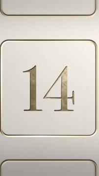 Advent calendar door 14 opening green screen cream and gold vertical