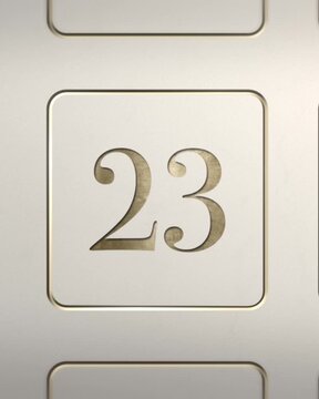 Advent calendar door 23 opening green screen cream and gold 4:5