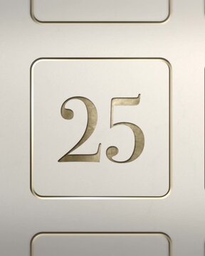 Advent calendar door 25 opening green screen cream and gold 4:5