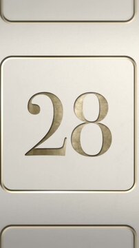 Advent calendar door 28 opening green screen cream and gold vertical