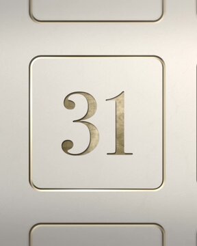 Advent calendar door 31 opening green screen cream and gold 4:5