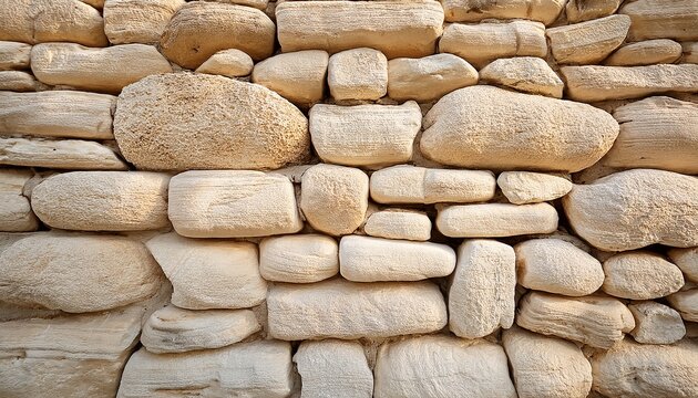 light cream greek stone wall natural pattern in full light view nice and calm view of stone wall