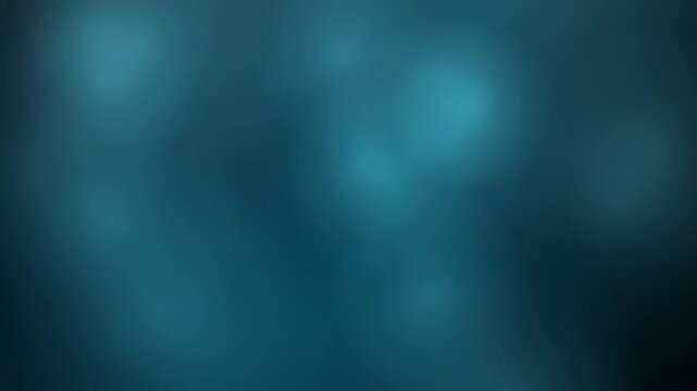 Teal and cyan blurry cloudy smoke bokeh moving softly. Dreamy underwater style abstract video background for meditation, spa, ambient music, nature intro and calm presentation