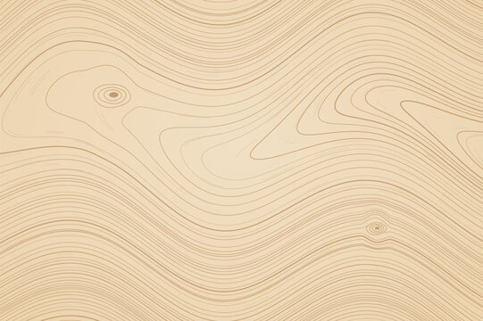 Minimal wood grain line pattern with flowing monoline strokes in pale birch and maple tones