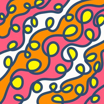 Psychedelic Y2K retro abstract swirl pop pattern background