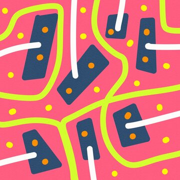 Psychedelic Y2K retro abstract 90s pop pattern background