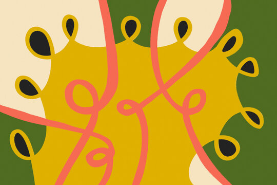 Retro mid-century modern abstract groovy 70s background