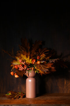Vase with autumnal bouquet