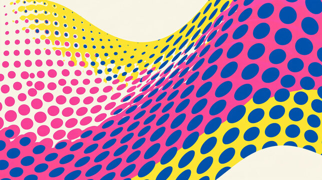 Abstract Halftone Wave Pattern Background in Pop Art Style