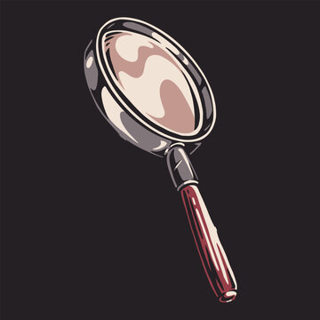 Vintage-style magnifying glass with wooden handle