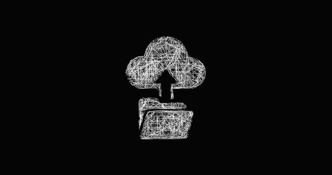 Sketch cloud migration icon animation - smooth progressive reveal