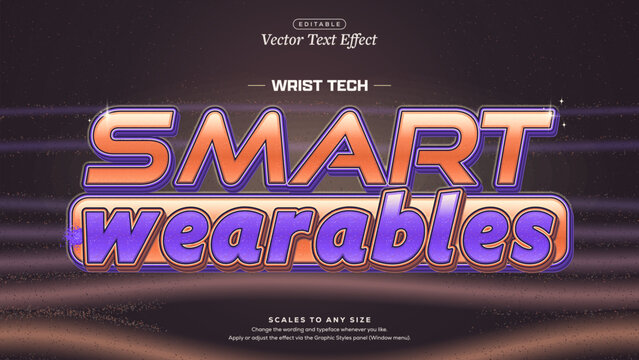 Smart Wearables Orange and Violet Spray Paint Text Effect on Graphite