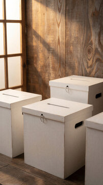 Rustic Minimalist Vote Ballot Box Setup