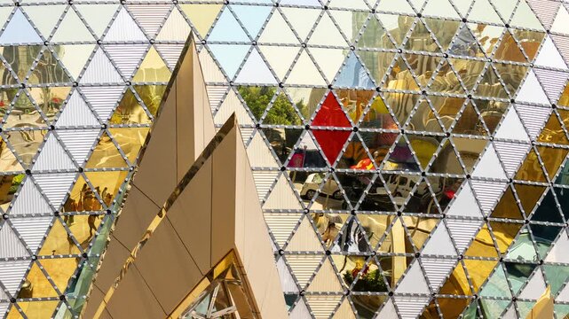 mirrored building in macau