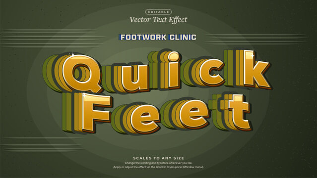 Quick Feet Football Training Text Effect in Mustard Gold and Olive