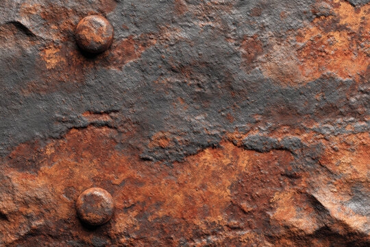 Seamless rusty metal texture with corroded iron and brown oxidation