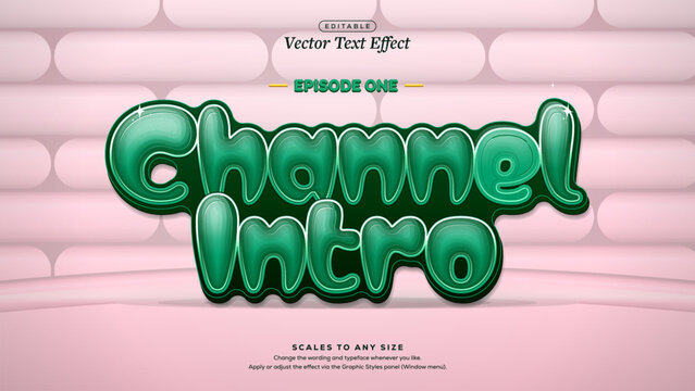 Channel Intro Creator Text Effect in Emerald Jelly Vinyl on Blush Pink