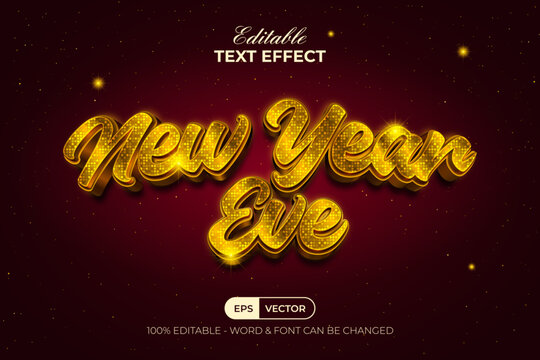 Gold Editable New Year Text Effect Luxury Typography Style.