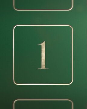 Advent calendar door 1 opening green screen green and gold 4:5