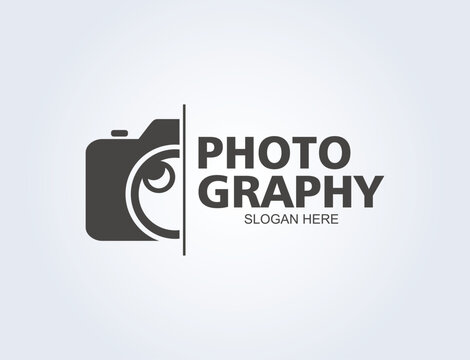 Hand drawn of camera photography logo, icon, design template