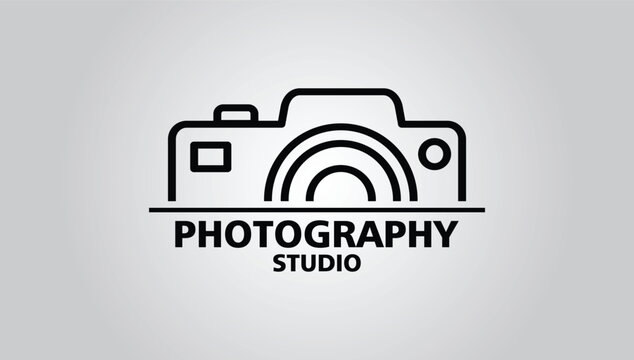 Hand drawn of camera photography logo, icon, design template