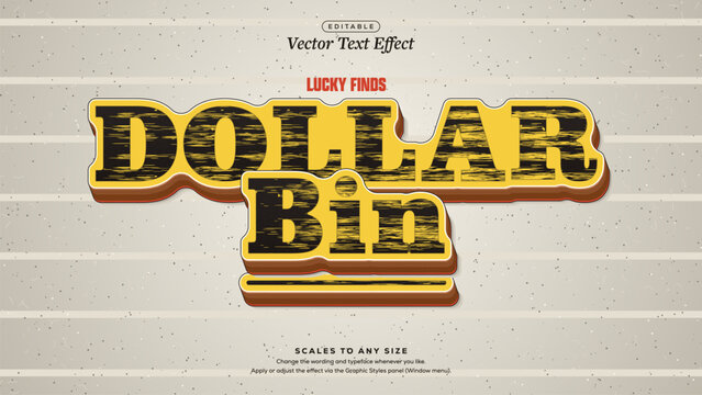 Dollar Bin Yellow and Black Toner Slab Text Effect with Rule