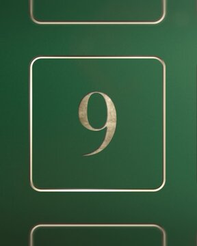Advent calendar door 9 opening green screen green and gold 4:5
