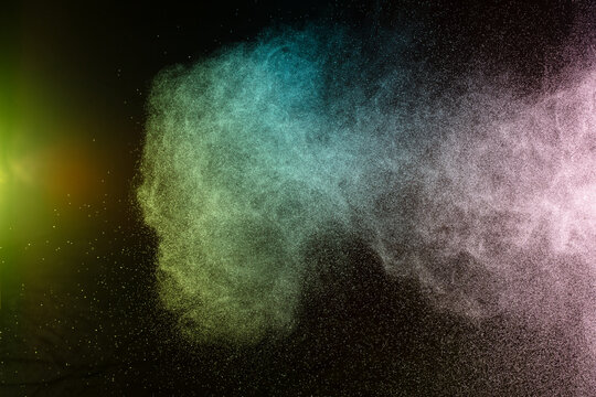 Futuristic Technology Network data concept. Million stars with innovation pattern to connect the Dots as neuron system light motion. Technology futuristic of data network is yellow blue red