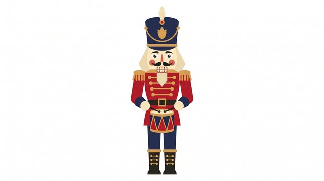 Christmas Nutcracker Soldier Toy Flat Vector Illustration