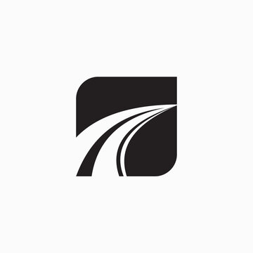 abstract road asphalt transportation and travel logo vector graphic design.