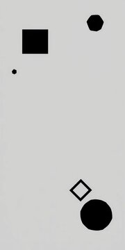 Minimal Black Geometric Shapes on a Light Gray Background