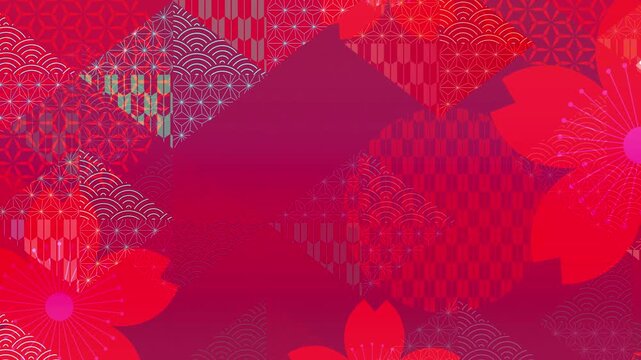 Japanese Traditional Patterned Floral Backdrop 4K