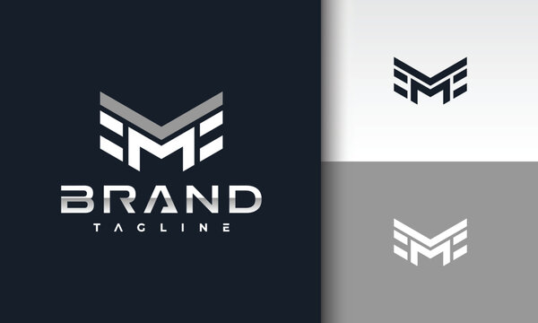 M Letter Logo with Wing Shape Composition