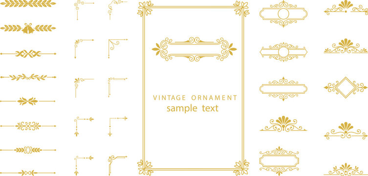 Transparent vintage ornamental borders and dividers for elegant design elements