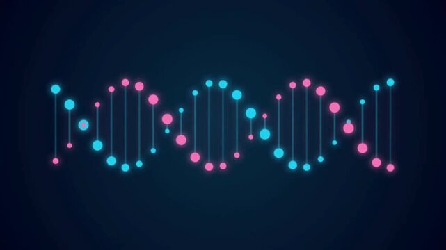 DNA Double Helix Strand Rotating Science Loop Animation.