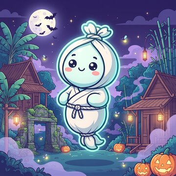 Cute Pocong - Indonesian Folklore Ghost